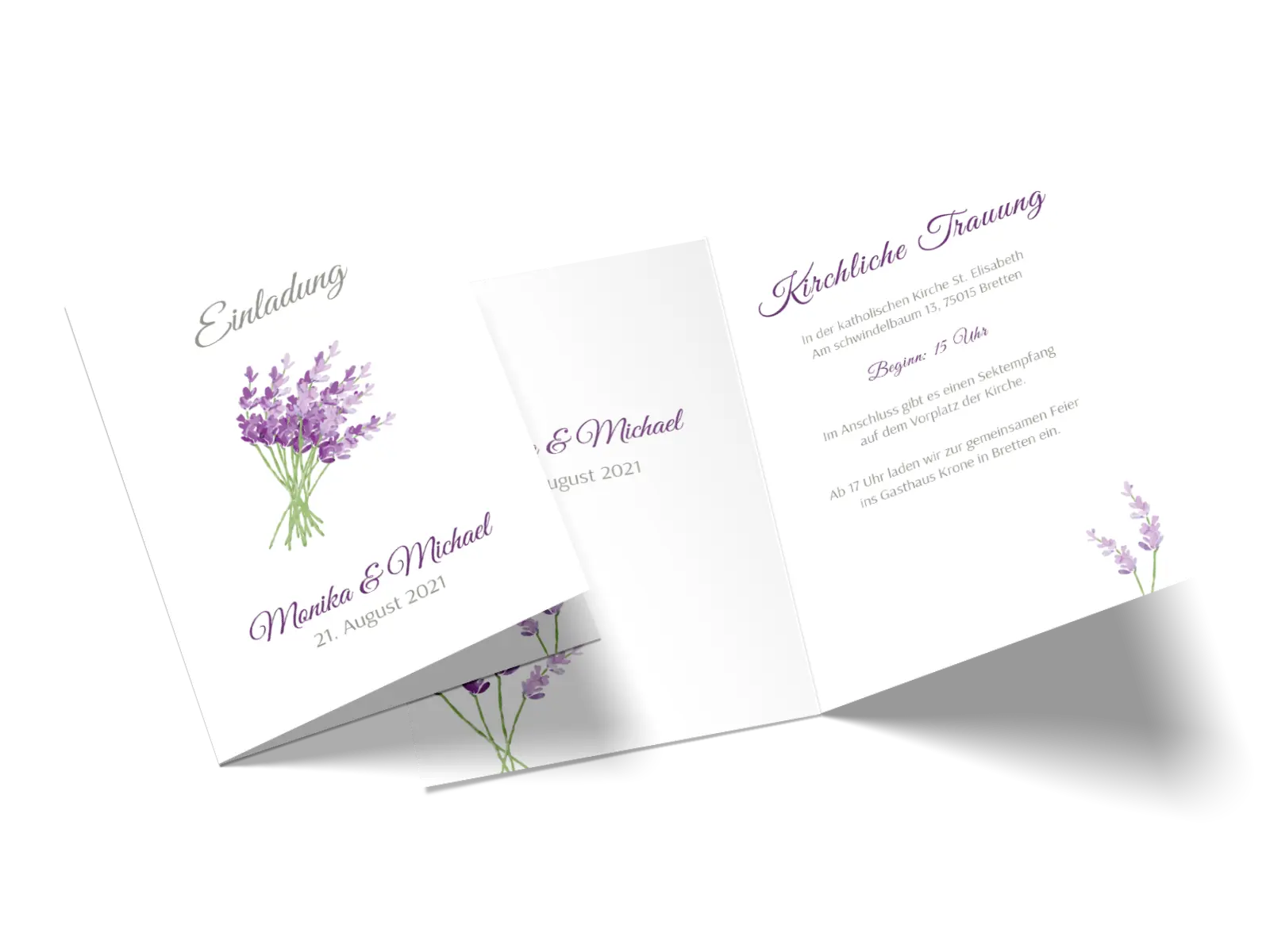 Hochzeitseinladung "Lavendel"