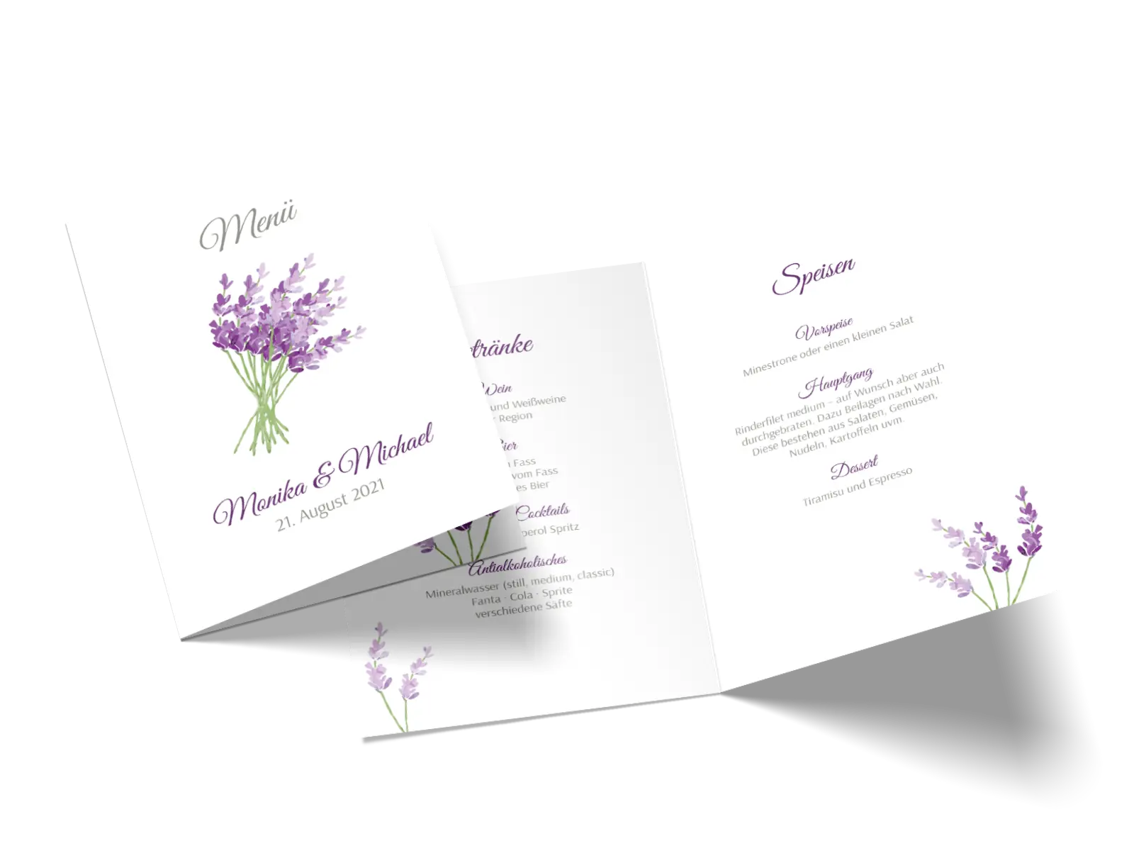 Menükarte "Lavendel"