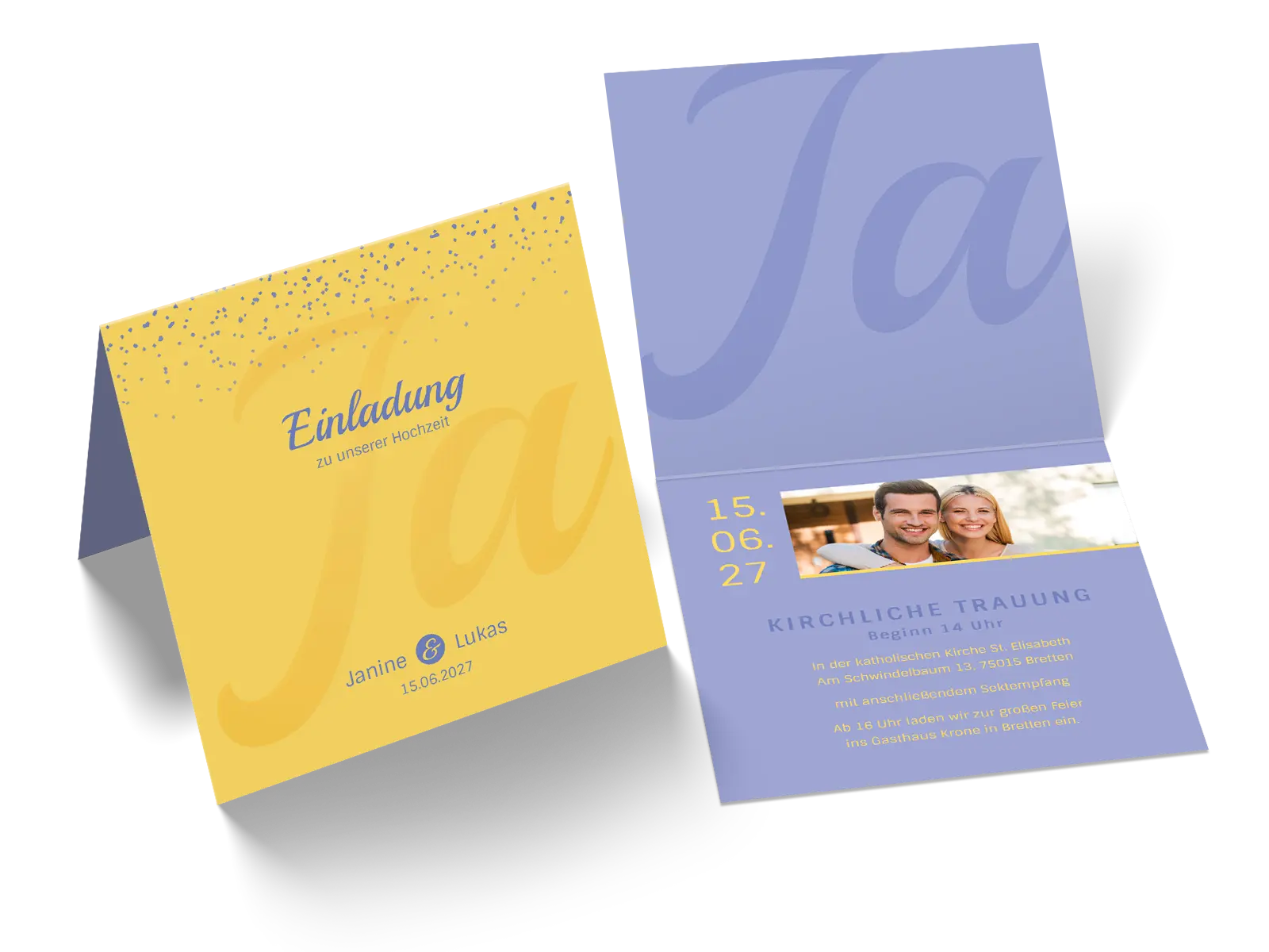 Hochzeitseinladung "Sag ja"