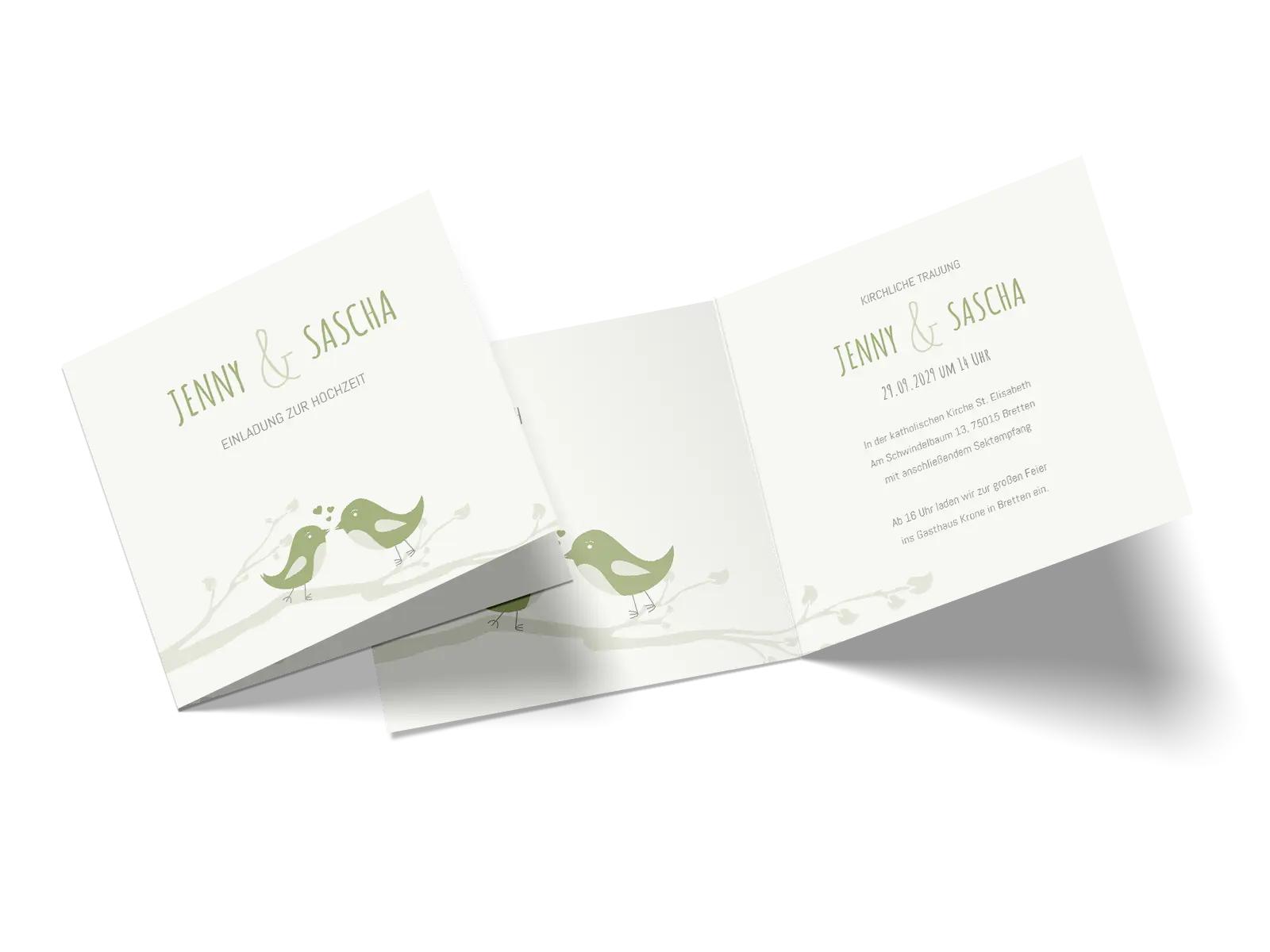 Hochzeitseinladung "Birds in love"