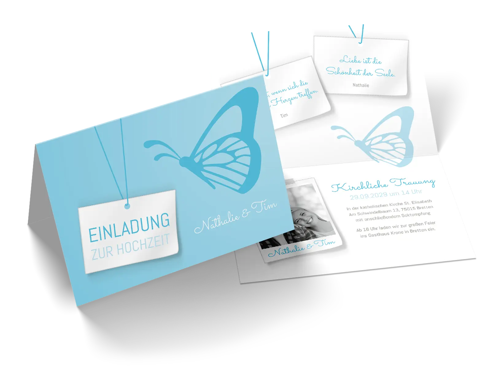 Hochzeitseinladung "Schmetterling"