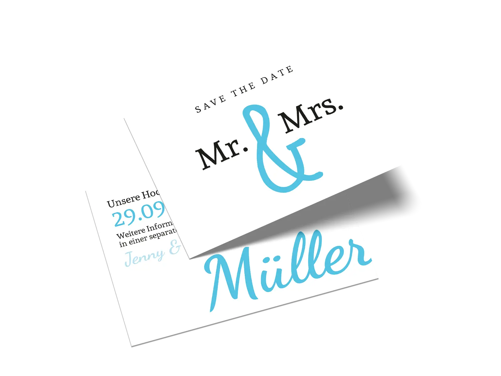 Save-the-Date-Karte "Mr and Mrs"