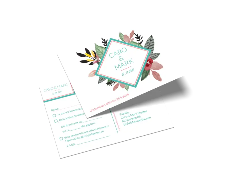 Antwortkarte "Blumengedeck"