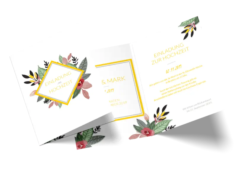 Hochzeitseinladung "Blumengedeck"