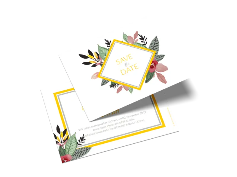 Save-the-Date-Karte "Blumengedeck"