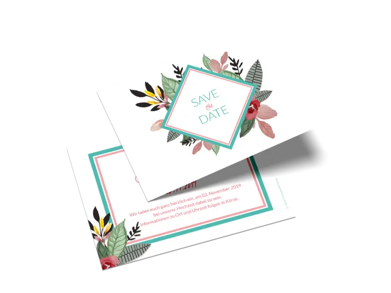 Save-the-Date-Karte "Blumengedeck"