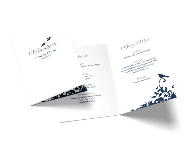 Menükarte "Lovely Birds"