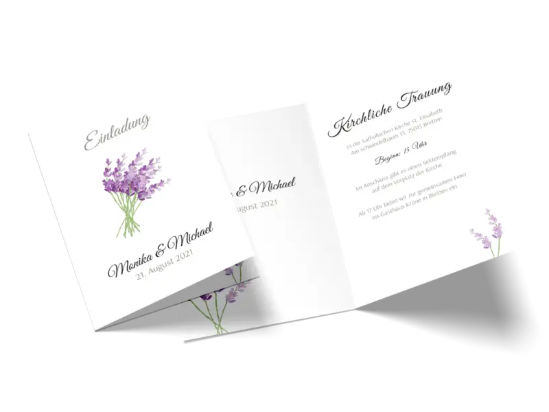 Hochzeitseinladung "Lavendel"