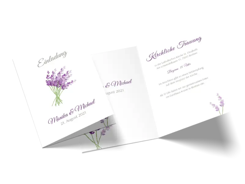 Hochzeitseinladung "Lavendel"
