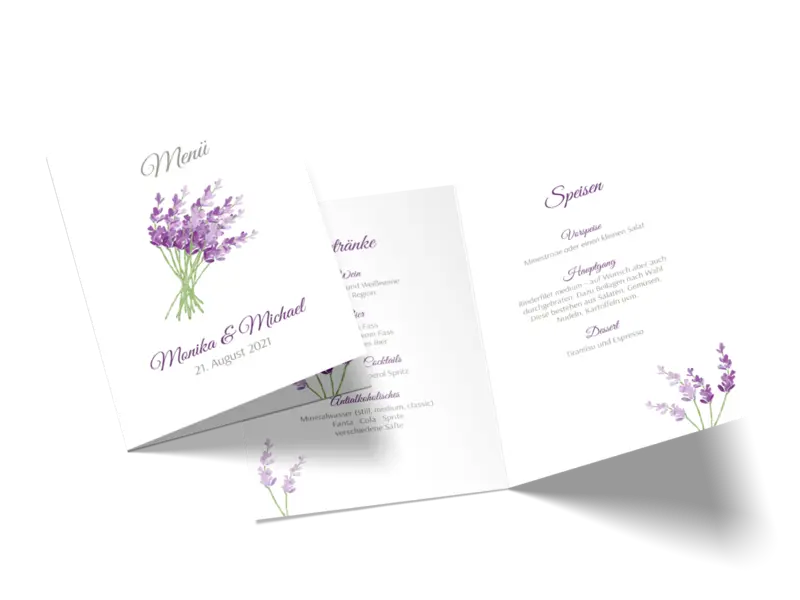 Menükarte "Lavendel"