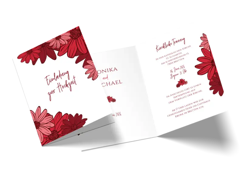 Hochzeitseinladung "Gerbera"