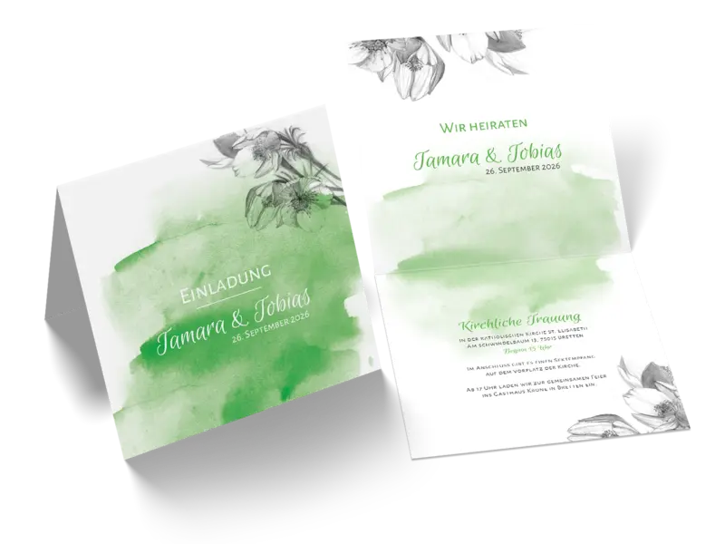 Hochzeitseinladung "Aquarell"