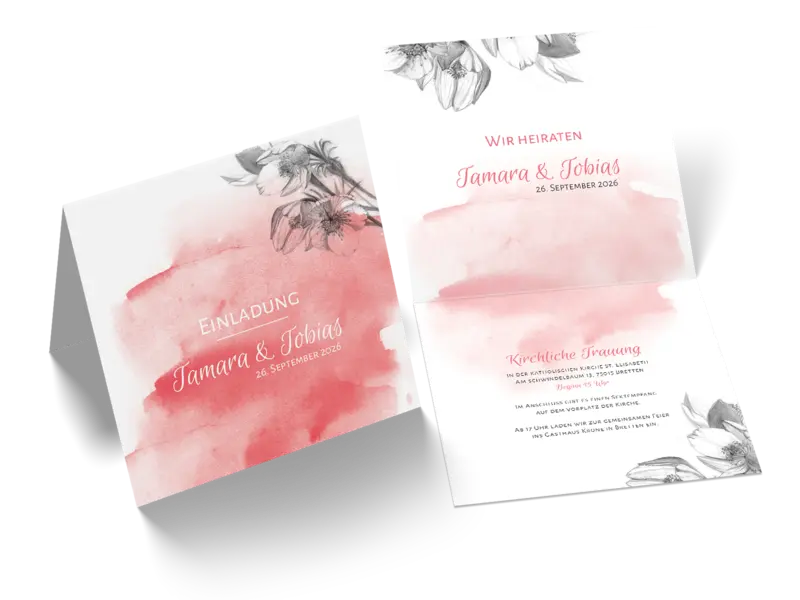 Hochzeitseinladung "Aquarell"