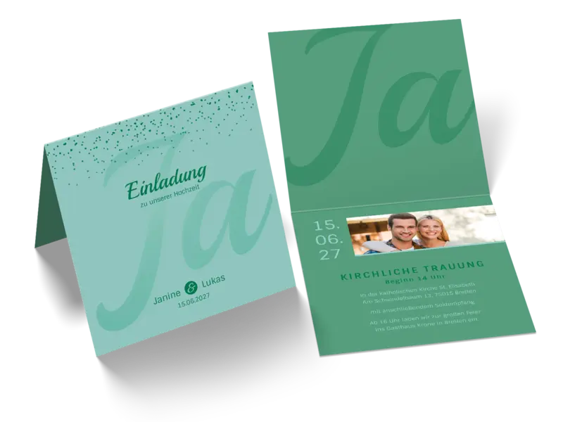 Hochzeitseinladung "Sag ja"