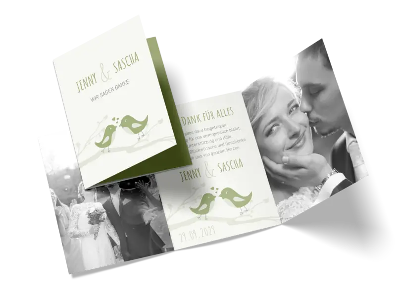 Dankeskarte "Birds in love"