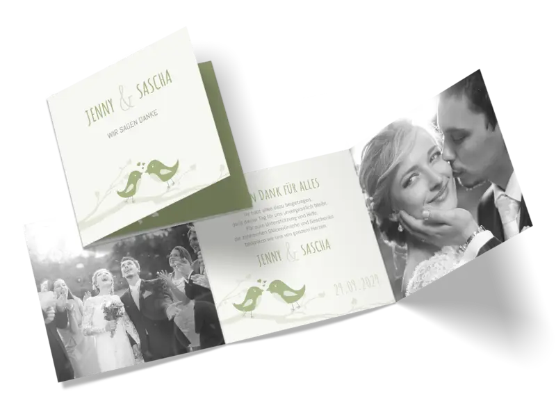 Dankeskarte "Birds in love"