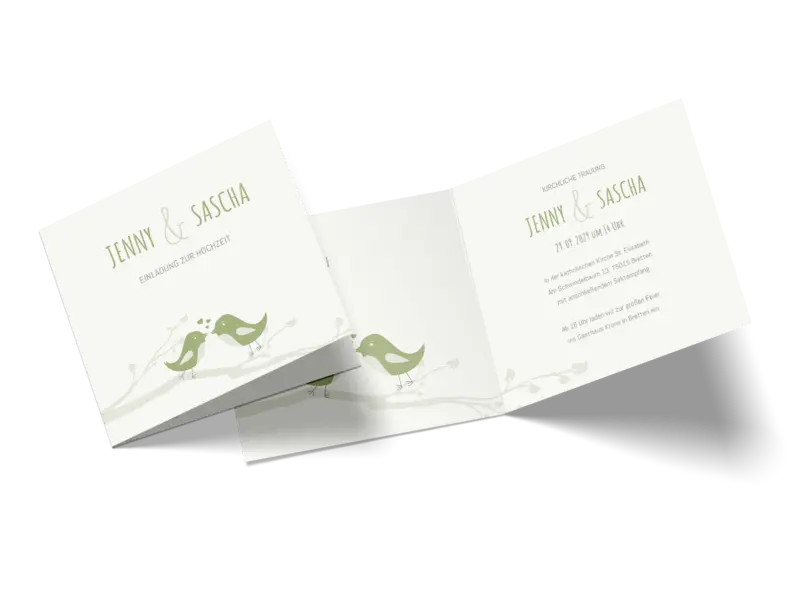 Hochzeitseinladung "Birds in love"