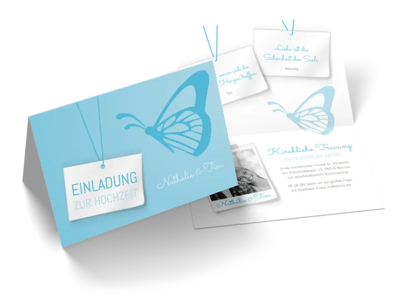 Hochzeitseinladung "Schmetterling"