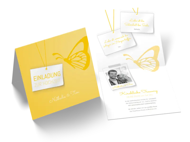 Hochzeitseinladung "Schmetterling"