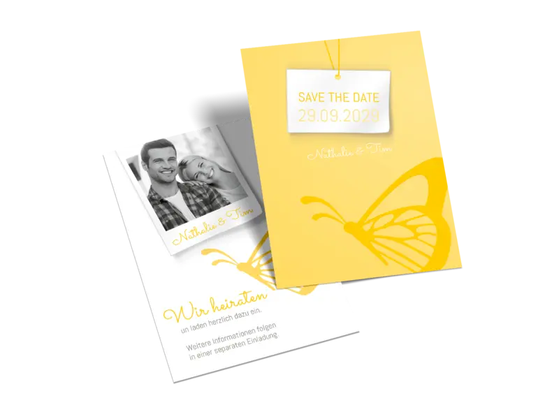 Save-the-Date-Karte "Schmetterling"