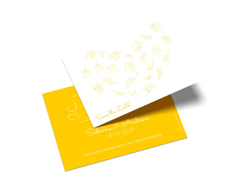 Save-the-Date-Karte "Blätterherz"