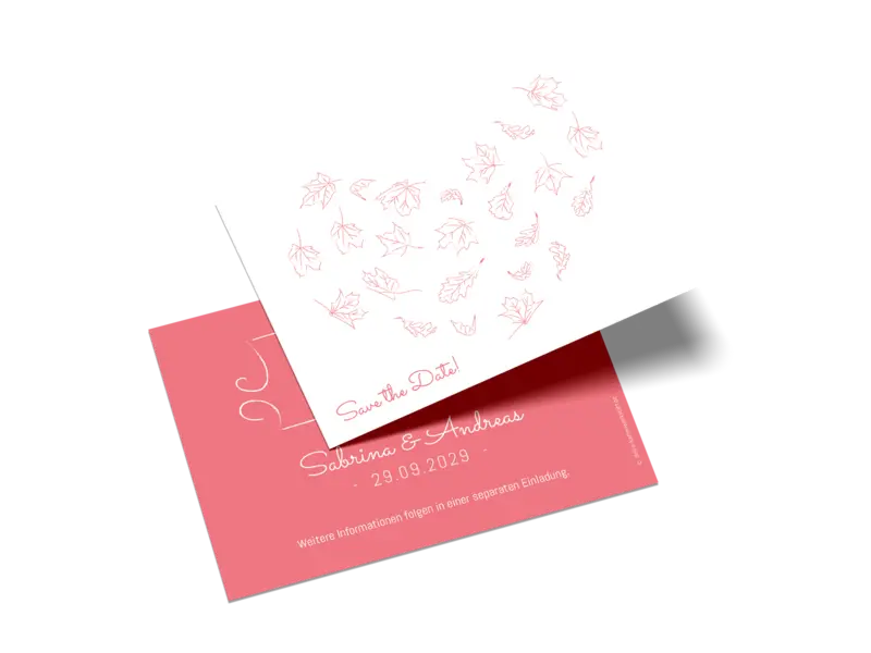 Save-the-Date-Karte "Blätterherz"