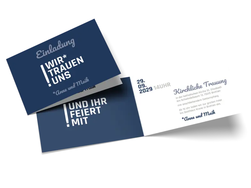 Hochzeitseinladung "Trau Dich"