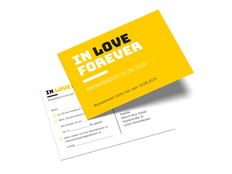 Antwortkarte "In love forever"