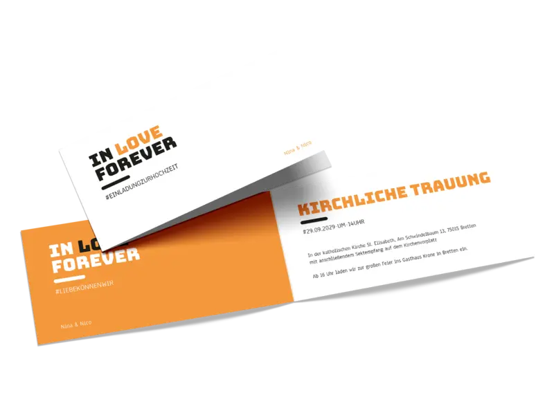 Hochzeitseinladung "In love forever"