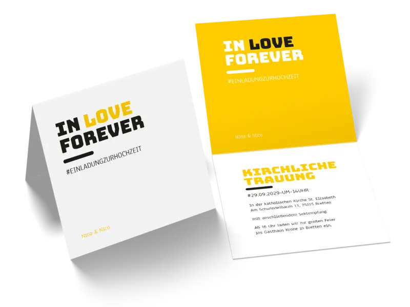 Hochzeitseinladung "In love forever"