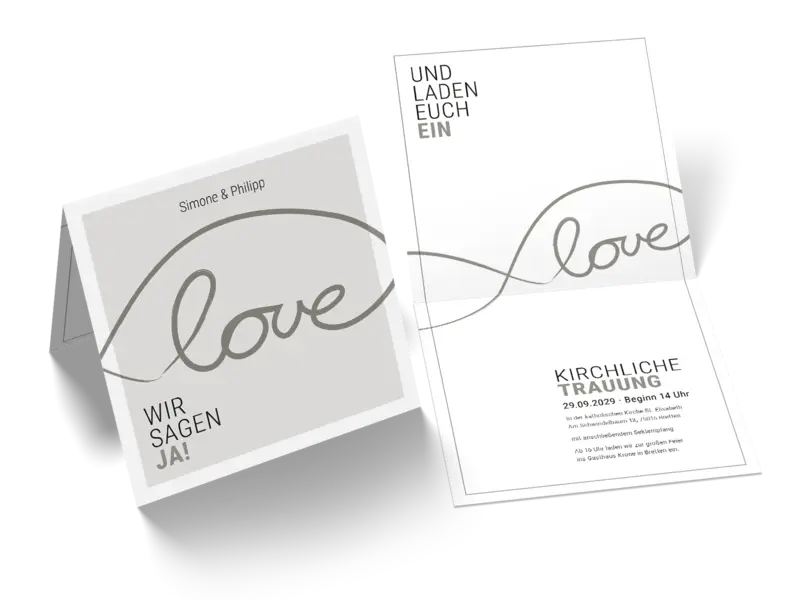Hochzeitseinladung "Ja zur Liebe"
