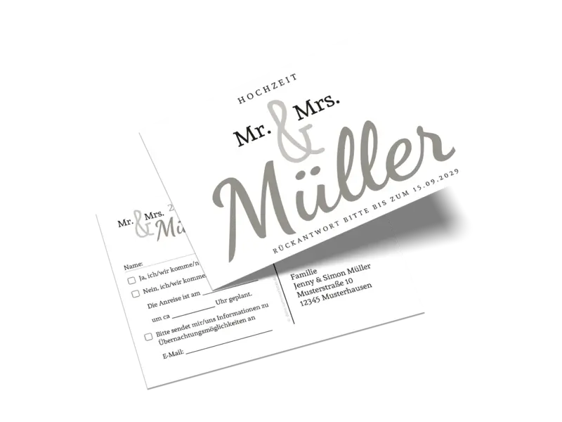 Antwortkarte "Mr and Mrs"