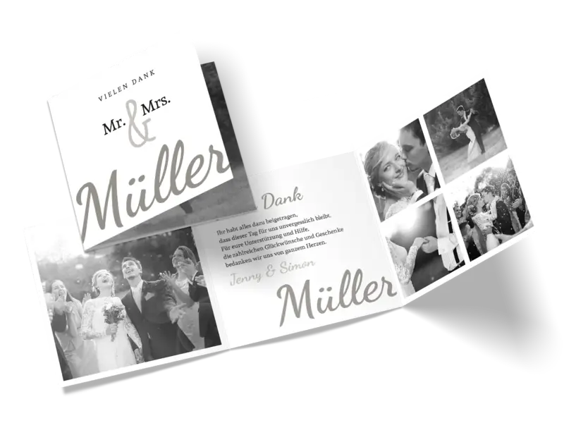 Dankeskarte "Mr and Mrs"