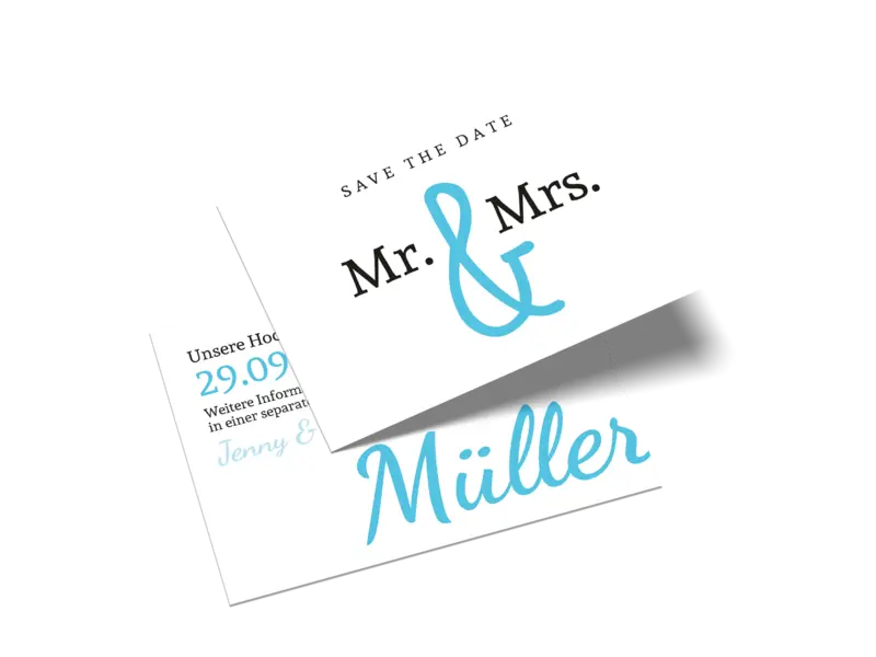 Save-the-Date-Karte "Mr and Mrs"