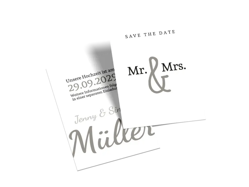 Save-the-Date-Karte "Mr and Mrs"