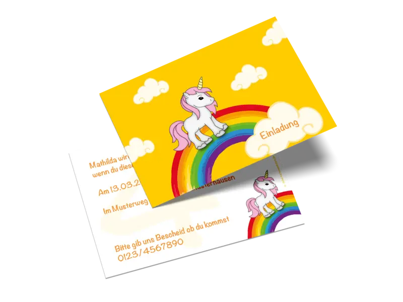 Geburtstagseinladung für Kinder "Unicorn"