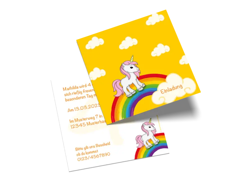 Geburtstagseinladung für Kinder "Unicorn"
