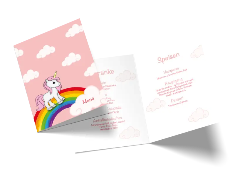 Menükarte "Unicorn"