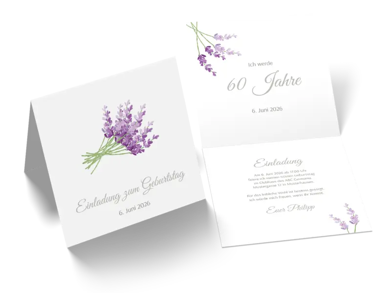 Geburtstagseinladung "Lavendel"