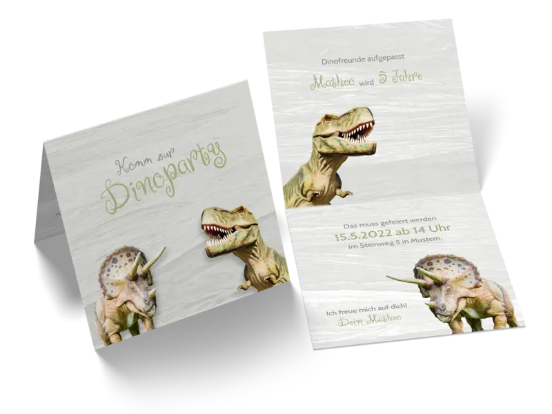 Geburtstagseinladung für Kinder "Dino"