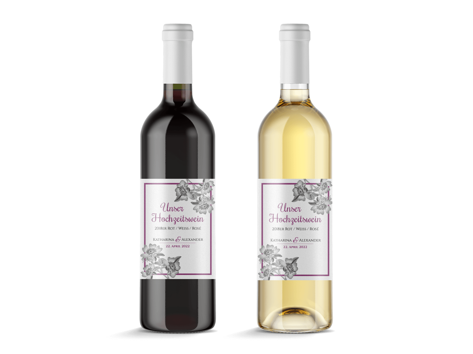 Flaschenetiketten "Timeless-Flowers"