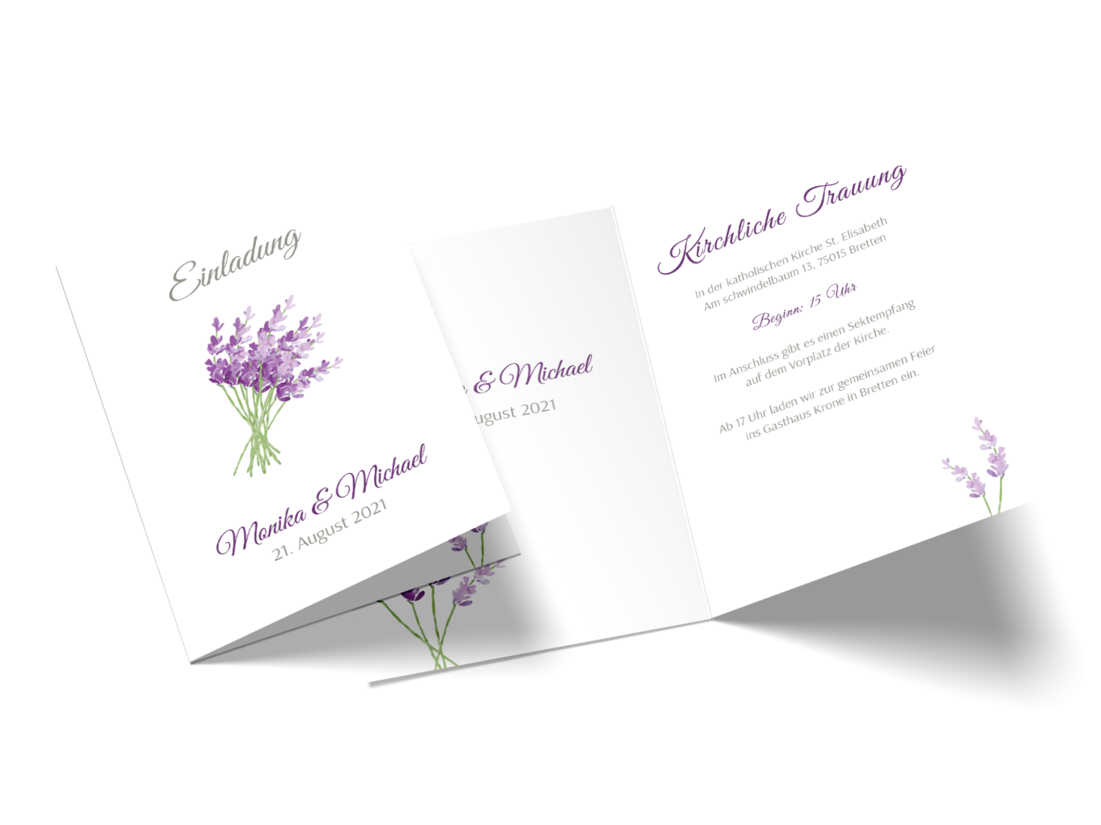 Hochzeitseinladung "Lavendel"
